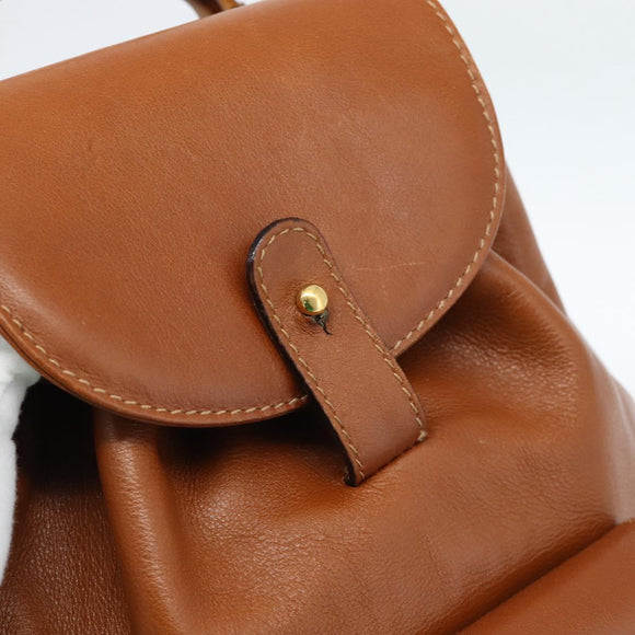 GUCCI Bamboo Backpack Leather Brown Gold 003 1998 0030 Auth ka4712