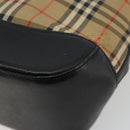 BURBERRY Nova Check Hand Bag Canvas Leather Beige Gold Auth ka4713A-15