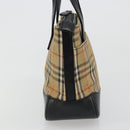 BURBERRY Nova Check Hand Bag Canvas Leather Beige Gold Auth ka4713A-3