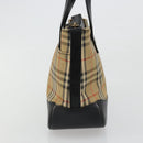 BURBERRY Nova Check Hand Bag Canvas Leather Beige Gold Auth ka4713A-4