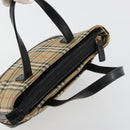 BURBERRY Nova Check Hand Bag Canvas Leather Beige Gold Auth ka4713A-6