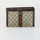 GUCCI GG Supreme Web Sherry Line Clutch Bag PVC 2 Set Navy Beige Auth ka472-10