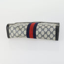 GUCCI GG Supreme Web Sherry Line Clutch Bag PVC 2 Set Navy Beige Auth ka472-6