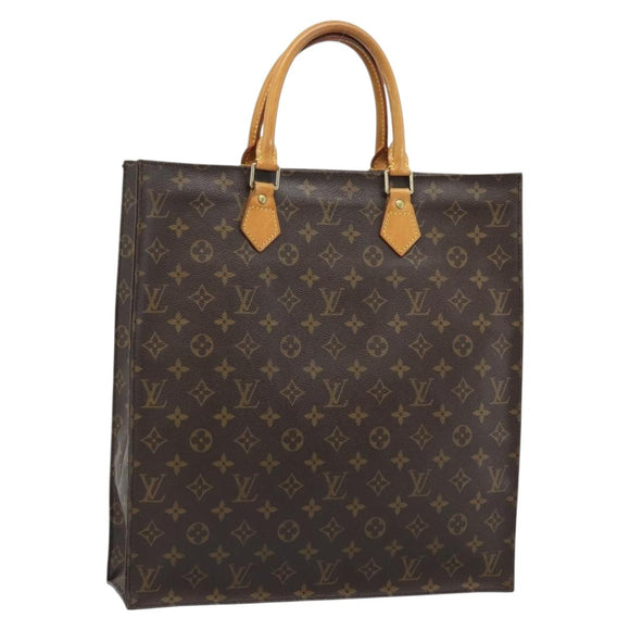 LOUIS VUITTON Monogram Sac Plat Hand Bag M51140 LV Auth ka4726