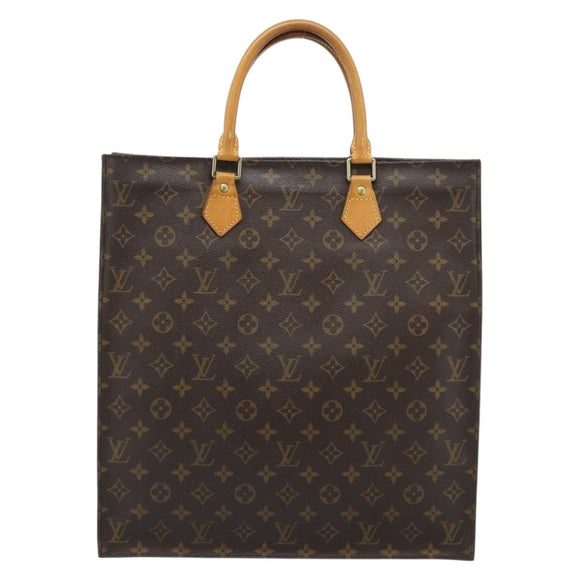 LOUIS VUITTON Monogram Sac Plat Hand Bag M51140 LV Auth ka4726