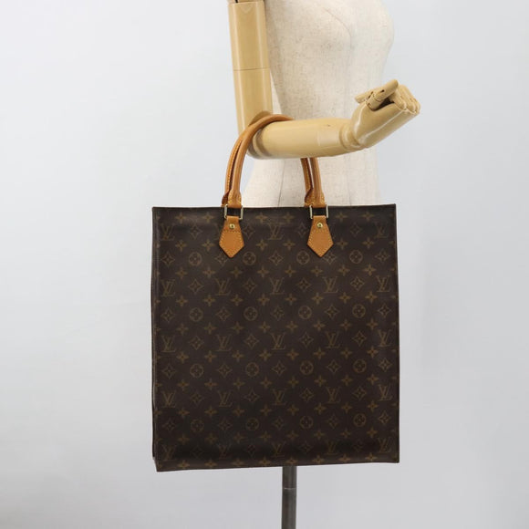 LOUIS VUITTON Monogram Sac Plat Hand Bag M51140 LV Auth ka4726