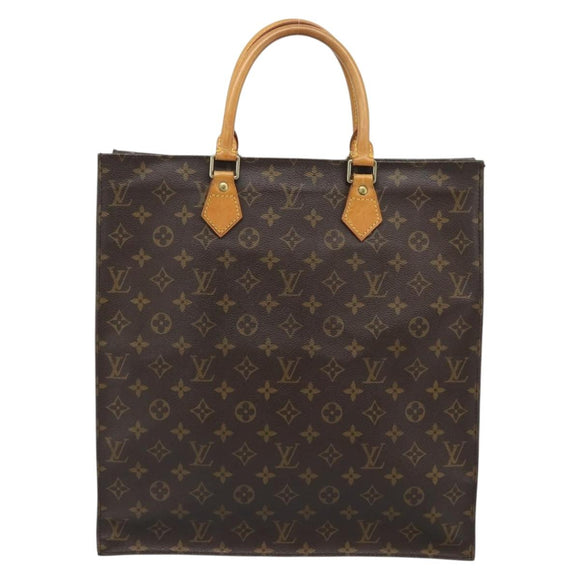 LOUIS VUITTON Monogram Sac Plat Hand Bag M51140 LV Auth ka4726