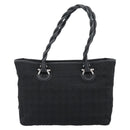 Salvatore Ferragamo Gancini Tote Bag Canvas Leather Black Silver Auth ka4727A-13