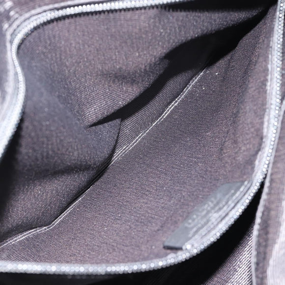 Salvatore Ferragamo Gancini Tote Bag Canvas Leather Black Silver Auth ka4727A