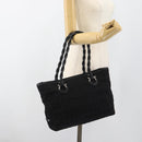Salvatore Ferragamo Gancini Tote Bag Canvas Leather Black Silver Auth ka4727A-23