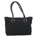 Salvatore Ferragamo Gancini Tote Bag Canvas Leather Black Silver Auth ka4727A-2