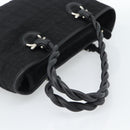 Salvatore Ferragamo Gancini Tote Bag Canvas Leather Black Silver Auth ka4727A-7