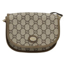 GUCCI GG Plus Supreme Shoulder Bag PVC Beige Gold Auth ka473-2