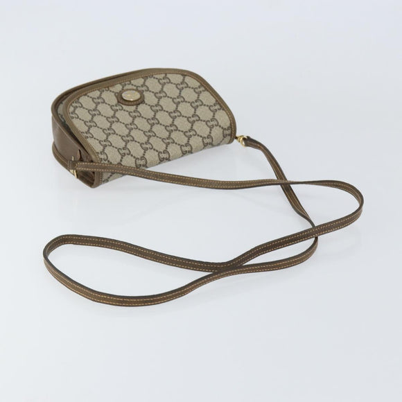 GUCCI GG Plus Supreme Shoulder Bag PVC Beige Gold Auth ka473