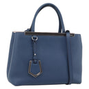FENDI Petite To Jules Hand Bag Leather 2way Blue Silver Auth ka4735V-1