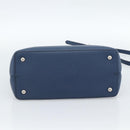 FENDI Petite To Jules Hand Bag Leather 2way Blue Silver Auth ka4735V-11