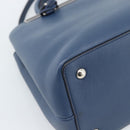FENDI Petite To Jules Hand Bag Leather 2way Blue Silver Auth ka4735V-13