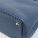 FENDI Petite To Jules Hand Bag Leather 2way Blue Silver Auth ka4735V-14