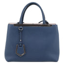 FENDI Petite To Jules Hand Bag Leather 2way Blue Silver Auth ka4735V-2