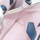 FENDI Petite To Jules Hand Bag Leather 2way Blue Silver Auth ka4735V-20