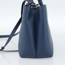 FENDI Petite To Jules Hand Bag Leather 2way Blue Silver Auth ka4735V-5