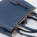 FENDI Petite To Jules Hand Bag Leather 2way Blue Silver Auth ka4735V-6