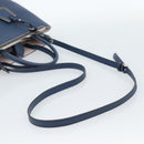 FENDI Petite To Jules Hand Bag Leather 2way Blue Silver Auth ka4735V-9