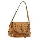 MCM Vicetos Logogram Shoulder Bag PVC Leather 2way Brown Gold Auth ka4736A-1
