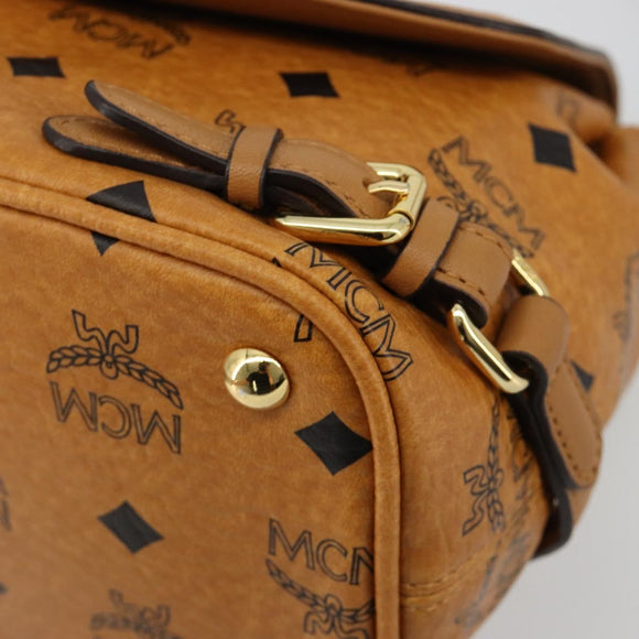 MCM Vicetos Logogram Shoulder Bag PVC Leather 2way Brown Gold Auth ka4736A