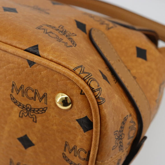 MCM Vicetos Logogram Shoulder Bag PVC Leather 2way Brown Gold Auth ka4736A