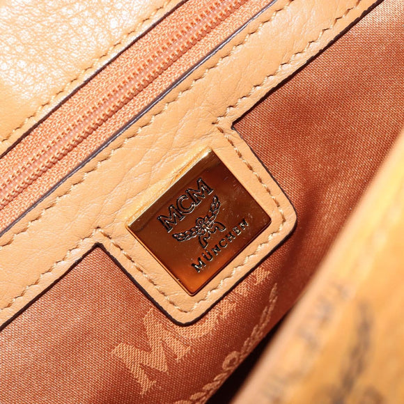 MCM Vicetos Logogram Shoulder Bag PVC Leather 2way Brown Gold Auth ka4736A
