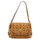 MCM Vicetos Logogram Shoulder Bag PVC Leather 2way Brown Gold Auth ka4736A-13