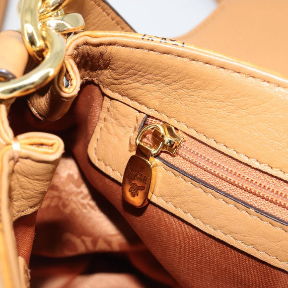 MCM Vicetos Logogram Shoulder Bag PVC Leather 2way Brown Gold Auth ka4736A