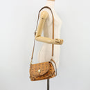 MCM Vicetos Logogram Shoulder Bag PVC Leather 2way Brown Gold Auth ka4736A-25