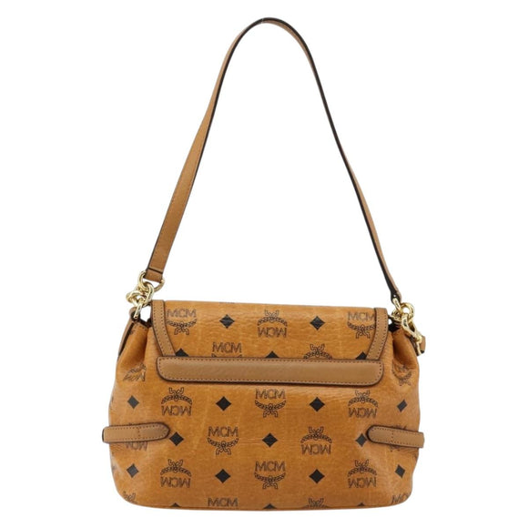 MCM Vicetos Logogram Shoulder Bag PVC Leather 2way Brown Gold Auth ka4736A