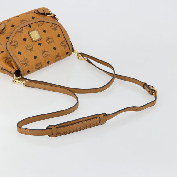 MCM Vicetos Logogram Shoulder Bag PVC Leather 2way Brown Gold Auth ka4736A