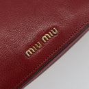 Miu Miu Hand Bag Leather 2way Red Gold Auth ka4739A-16