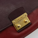Miu Miu Hand Bag Leather 2way Red Gold Auth ka4739A-17