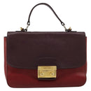 Miu Miu Hand Bag Leather 2way Red Gold Auth ka4739A-2