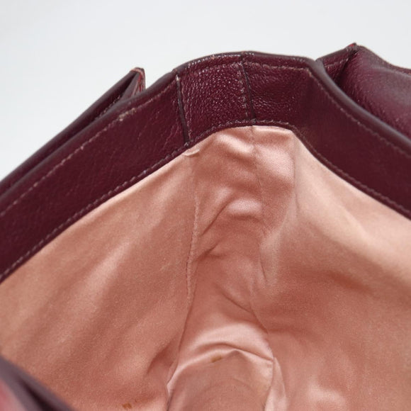 Miu Miu Hand Bag Leather 2way Red Gold Auth ka4739A