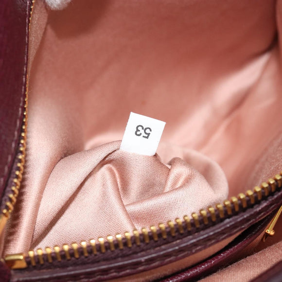 Miu Miu Hand Bag Leather 2way Red Gold Auth ka4739A