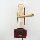 Miu Miu Hand Bag Leather 2way Red Gold Auth ka4739A-29