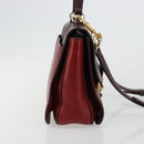 Miu Miu Hand Bag Leather 2way Red Gold Auth ka4739A-5