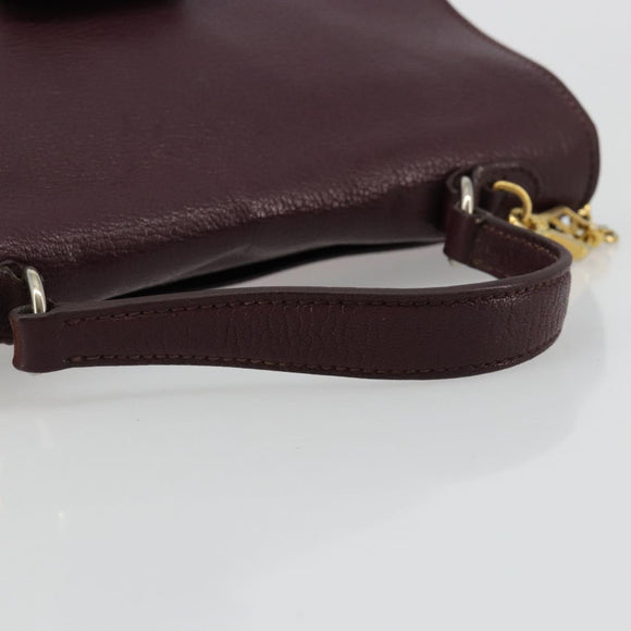 Miu Miu Hand Bag Leather 2way Red Gold Auth ka4739A
