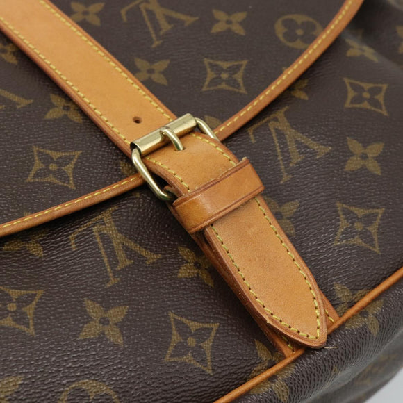 LOUIS VUITTON Monogram Saumur 35 Shoulder Bag M42254 LV Auth ka4741A