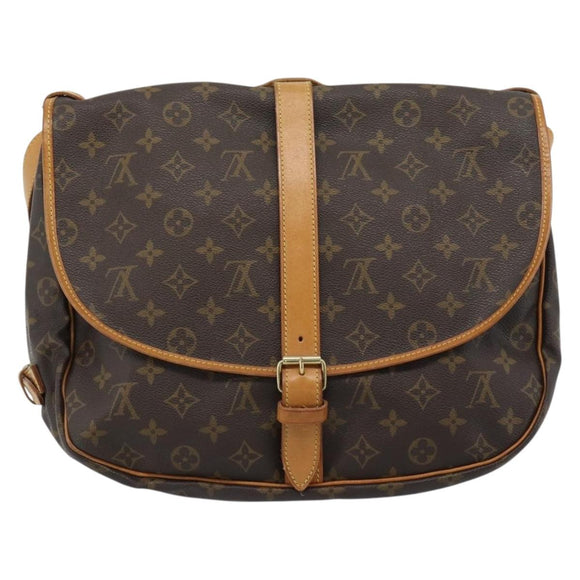 LOUIS VUITTON Monogram Saumur 35 Shoulder Bag M42254 LV Auth ka4741A