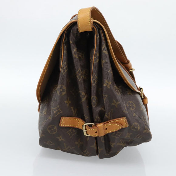 LOUIS VUITTON Monogram Saumur 35 Shoulder Bag M42254 LV Auth ka4741A
