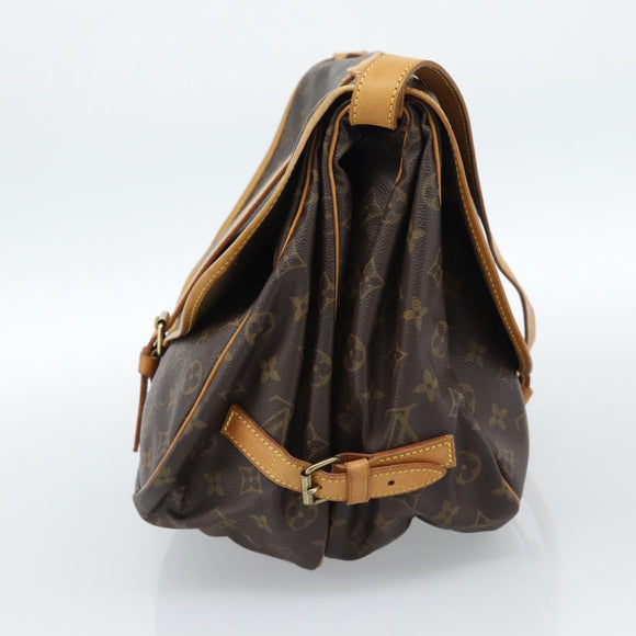 LOUIS VUITTON Monogram Saumur 35 Shoulder Bag M42254 LV Auth ka4741A