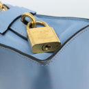 PRADA Shoulder Bag Leather Light Blue Gold Auth ka4742M-19