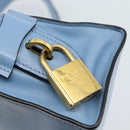 PRADA Shoulder Bag Leather Light Blue Gold Auth ka4742M-20